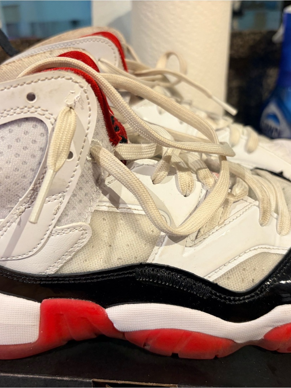 Jordan Youth Sneakers in White, Red and Black
